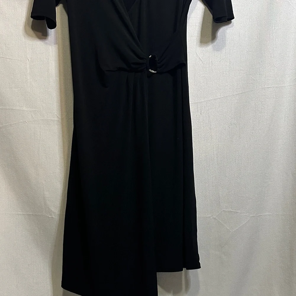 Tahari Black Wrap Dress - Picture 5 of 7